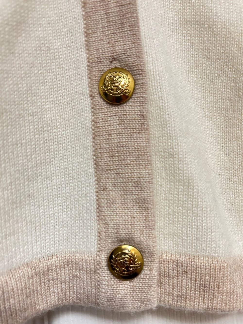 J. McLaughlin Ainsley Cashmere Cardigan Sweater Ivory Oatmeal Gold Buttons S - Picture 5 of 9